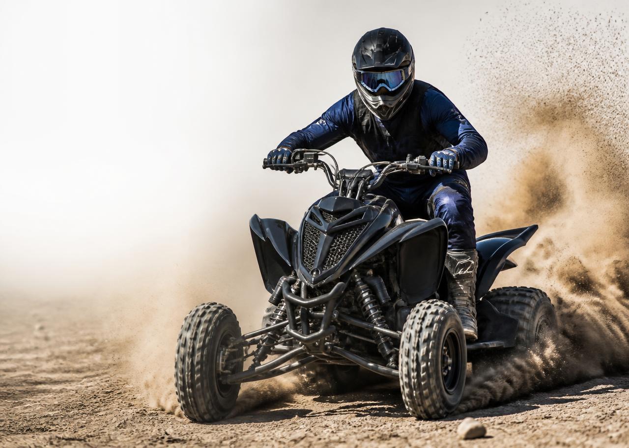 Fahrer auf einem Sportquad